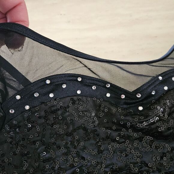 Weissman catalog NWOT child large black mesh sequin fringe costume jazz tap solo - Picture 6 of 9